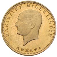 Türkei 100 Kurush Goldmünze Piaster Lira