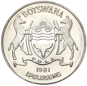 UNO Jahr 1981 Münzprogramm Botswana