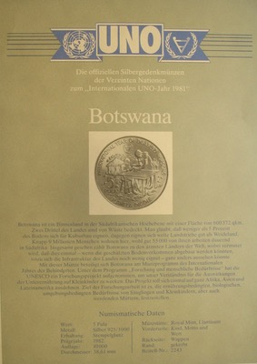 UNO Jahr 1981 Münzprogramm Behinderte
