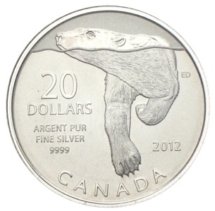 Kanada 20 Dollars Eisbär Silber 2012
