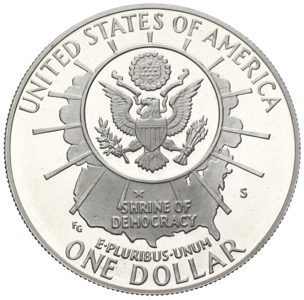 1991 Mount Rushmore Silver Dollar