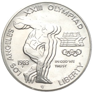 Olympiade Los Angeles Dollar Diskuswerfer 1983
