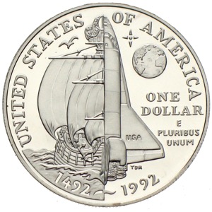 USA Columbus Quincentenary Dollar 1992