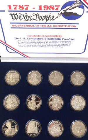 bicentennial of the us constitution 1987 medaillen