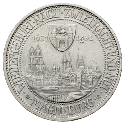 Magdeburg 3 Reichsmark 1931 Weimarer Republik