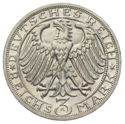3 Reichsmark Gründungsfeier Naumburg Saale 1928