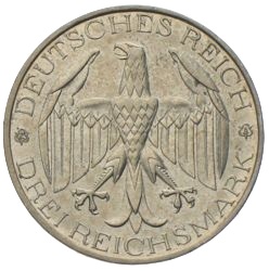 3 Reichsmark Vereinigung Waldecks mit Preussen 1929