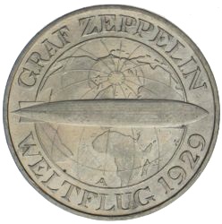 3 Reichsmark Graf Zeppelin Weltflug