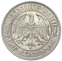 5 Reichsmark Eichbaum Silbermünzen der Weimarer Republik
