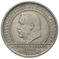 5 Reichsmark Schwurhand - Treu der Verfassung 1929