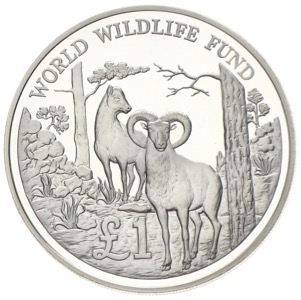 Zypern 1 Pfund 1986 WWF  Mufflon